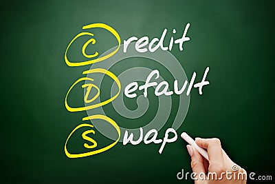 CDS â€“ Credit Default Swap acronym, business concept on blackboard Stock Photo